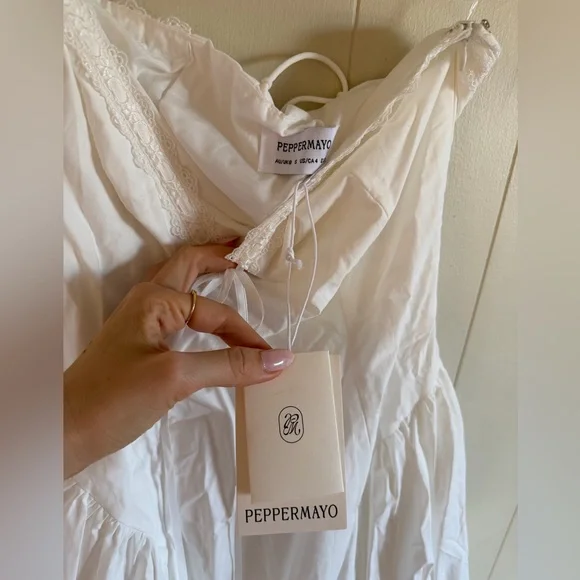 Peppermayo Elegant White Strapless Maxi Dress - Picture 6 of 6